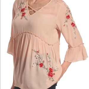 Bila boho embroidered top NWT